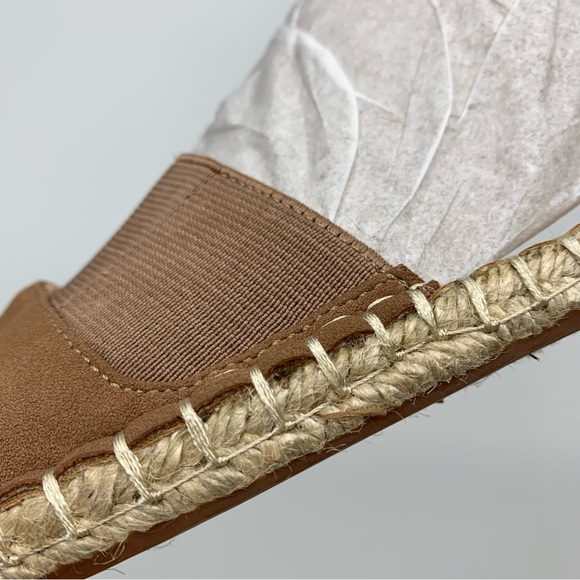 Adrienne Vittadini Arnie Tan Espadrille Flat Mule Sandal Faux Leather Size 9 - Picture 5 of 15